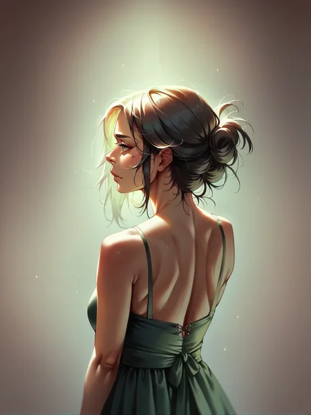 score_9, score_8_up, score_7_up, score_6_up, score_5_up, score_4_up, woman, m00dygr33n, back lit, <lora:m00dygr33nXLP:0.8>