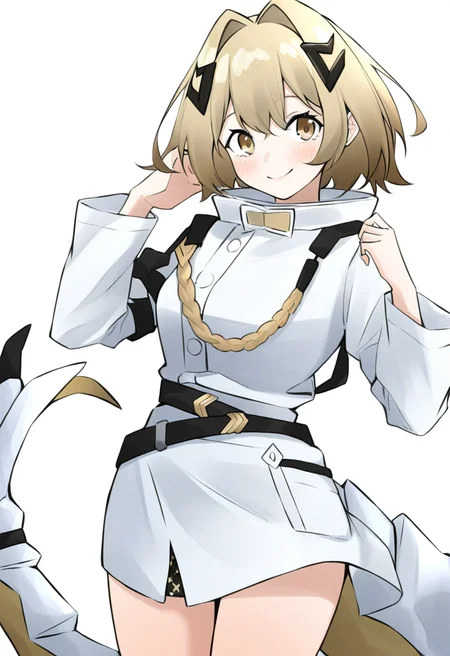 ,1girl,looking at viewer,smile,solo,vice\\(alchemy stars\\),tail,simple background,white background,<lora:vice-000015:1>, masterpiece, best quality, very aesthetic, absurdres