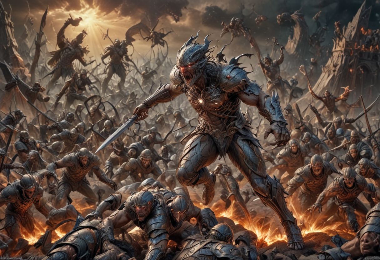intricate details, UHDR, 32, epic scene, super, photos, super focus on the whole image of ((biblical apocalypse)), detailed images, far perspective, good and sharp focus
