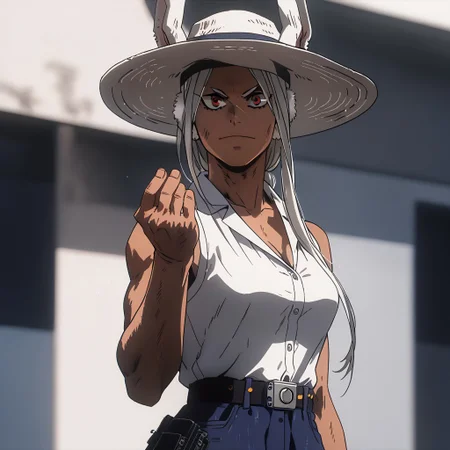 score_9,score_8_up,score_7_up,Mirko, dressed like an american turist, camera hanging at her chest, sun hat, ,solo:1.7, looking at viewer, italian city, on the street, Style-Italy,mammamia, pinched hand pose