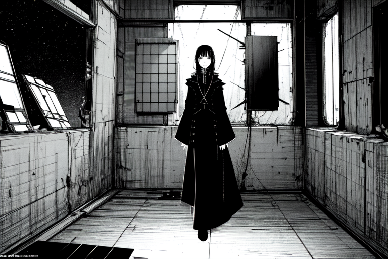 highly insanely detailed, masterpiece, top quality, best quality, highres, 4k, 8k, RAW photo, (very aesthetic, beautiful and aesthetic),  
tsutomu nihei,nihei_tsutomu,blame!,blame gakuen!,abara,TNstyle,sidonia_no_kishi,(lab),gauna,gauna mech,ventilation fan,ventilation shaft,star \(sky\),starry sky,science fiction,futuristic,vast scenery,perspective,decrepit,empty,blm,cyberpunk,no human,open space,dystopia,destroyed,flock,dark background, 
<lora:ABARA:0.6>, 
(1girl:1.3), 
solo focus, 
(minimalist Blanket box) made of glass material, orange color, rustic style, convertible, open shelves, nailhead trim, adorned with hand-painted designs,marble tops,gold trim, located in a spa-like bathroom with a large soaking tub, soft candles, plush bathrobes,âââ