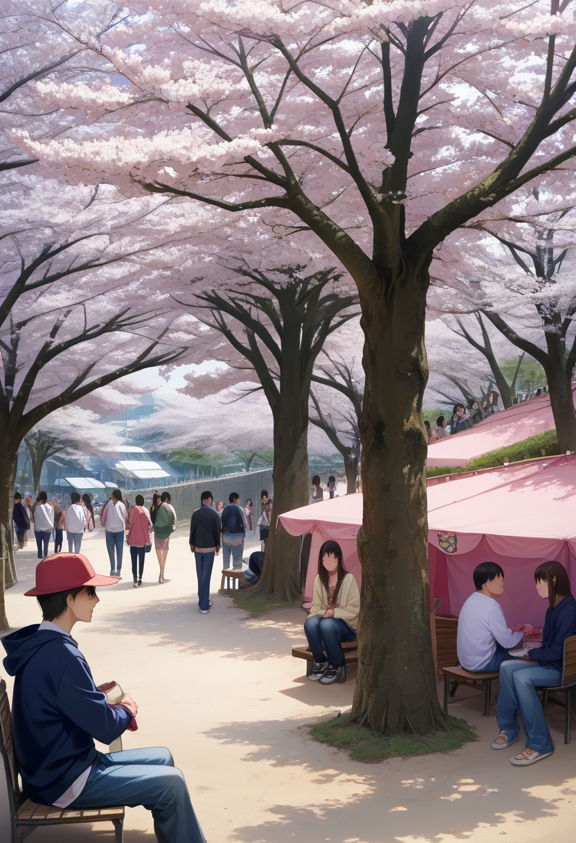 score_9, score_8_up, score_7_up, rating_safe, masterpiece, best quality, absurdres, unity 8k wallpaper, official art, official style, source_anime, uncensored, game cg, megami magazine,
syukugawa, cherry blossoms, tree, outdoors, real world location, multiple boys, multiple girls, pants, black hair, 6+boys, brown hair, bag, scenery, skirt, jacket, short hair, day, standing, shirt, jeans, sitting, hat, spring (season), denim, long hair, backpack, hood, 6+girls, glasses, realistic, photo (medium), photo background
 <lora:syukugawa_PONY_V1:1>