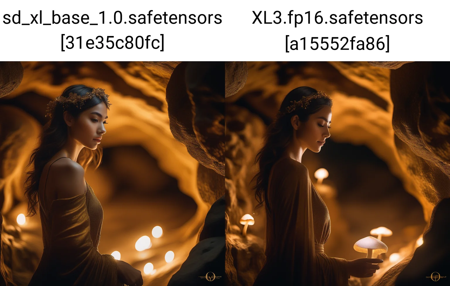 (((beautiful woman))), (mythical cave with glowing mushrooms), epic scene, dynamic camera, Photorealistic, Hyperrealistic, Hyperdetailed, analog style, soft lighting, subsurface scattering, realistic, heavy shadow, masterpiece, best quality, ultra realistic, 8k, golden ratio, Intricate, High Detail, film photography, Canon EOS R3, hdr, smooth, sharp focus, high resolution, award winning photo, 80mm, f2.8, bokeh