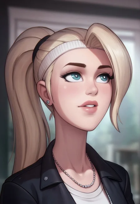 score_9, score_8_up, score_7_up, score_6_up, PRSNL_3_1, uncensored, pupils black dots, lips,
upper body,
MKSonya, 1girl, blonde hair, ponytail, blue eyes, long hair