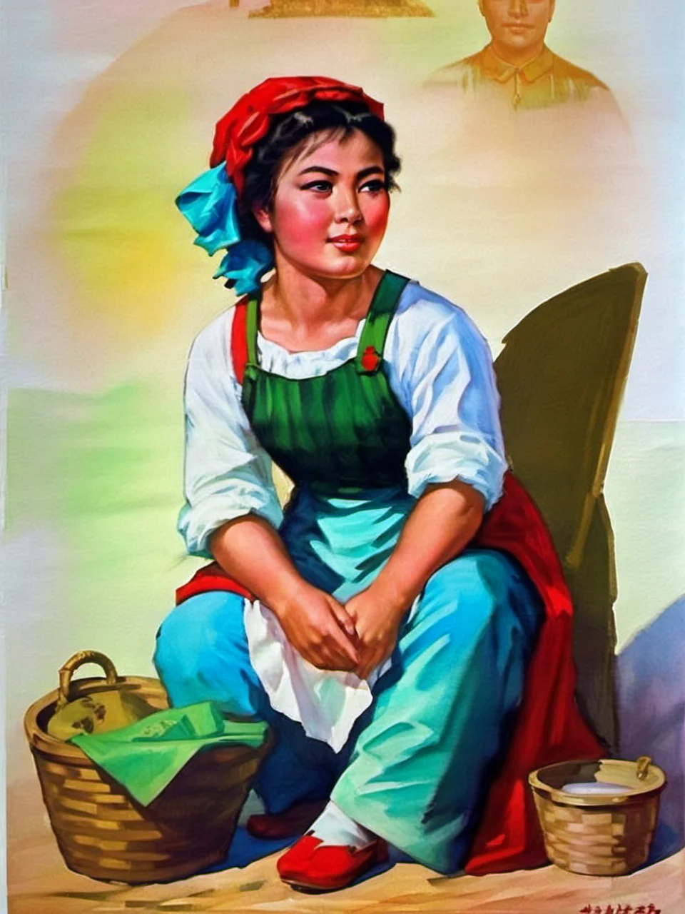 old country style painting, best quality, masterpiece, 1girl, <lora:æ§å½é£:0.8>