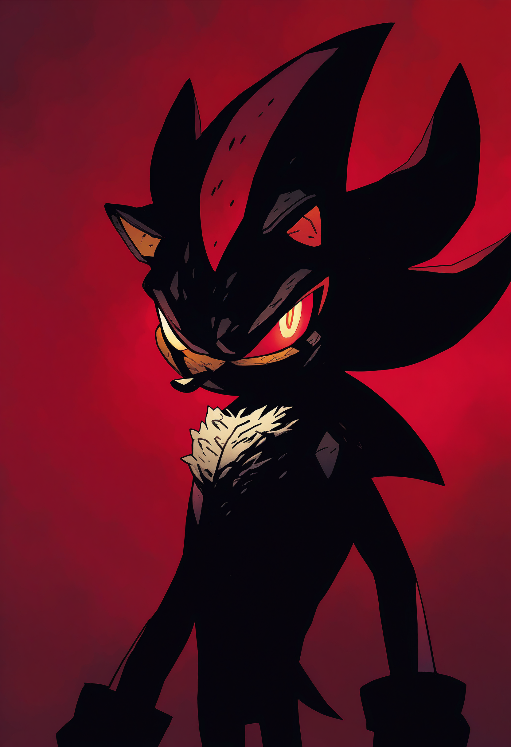 1boy, solo, shadow the hedgehog, glowing eyes, red theme, 
masterpiece, best quality, <lora:Mike_Mignola-guy90-Illust-Lycorisv1:1> alomik