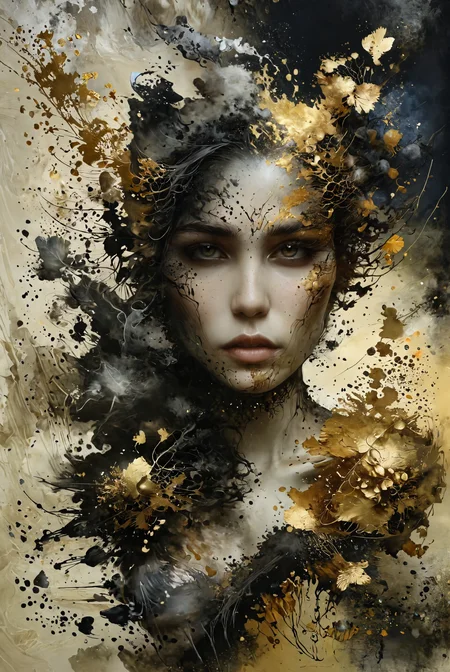 (famous artwork by Yoann Lossel:1.4), beautiful woman,
<lora:ink-style_A3.1_XL:1> (ink-style, ink_wash_painting),  <lora:EpicF4nta5yXL:0.3> <lora:ral-dissolve:1> ral-dissolve
