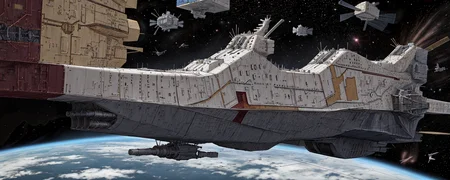 best quality,masterpiece,highly detailed,ultra-detailed,(no humans,:1.5) 
(LOGH , space fleet:1.2), a lot of   spacehips, space battleships,space destroyer ( in deep  space in orbit of earth :1.3) glowing engin,  laser , beam ,  milkway ginga eiyuu densetsu, <lora:loghFPAFleetStyle_v4:0.75> <hypernet:V2768inkpunk:1>