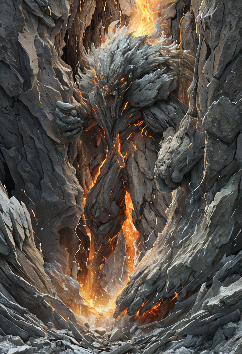 <lora:artfullyEXTRAVAGANZA_SDXL_V1:1>, artxtrvgnz, earthquake elemental, detailed, uhd, 8k