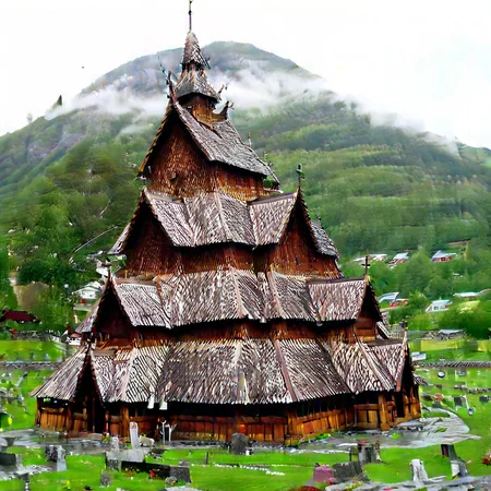 viking architecture, stave church, mansion
