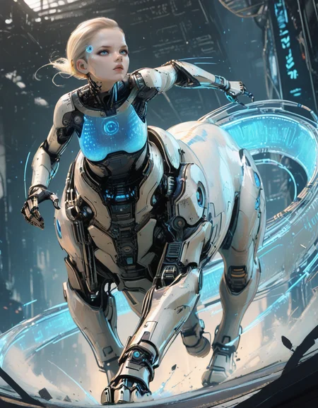 (masterpiece, best quality, ultra-detailed, absurdres, newest, detailed textures, correct anatomy:1), very aesthetic, 1girl, <lora:XXX477:0.5>, xxx667_illu, <lora:ma1ma1helmes_b:0.5>, ma1ma1helmes_b_illu, glowing, sketch, 
detailed background, Impressive, fascinating, attractive, sharp focus, expressive, extremely complex, stunning, marvelous, excellent composition, flawless, intricate, dark fantasy, 
<lora:CentaurILL:1>, taur, centauroid, monster girl, running, foreshortening, speed lines, blurry background, dynamic pose, cyborg, <lora:Concept_-_The_Edgy_Mech_v3.0_ILXL:1>, cyberpunk, mechanical parts, biomechanical, dystopian, organic meets artificial, science fiction, hieroglyphics, <lora:chloe_kara_dbh:0.7>, chloe_\(detroit\), blonde hair, blue eyes