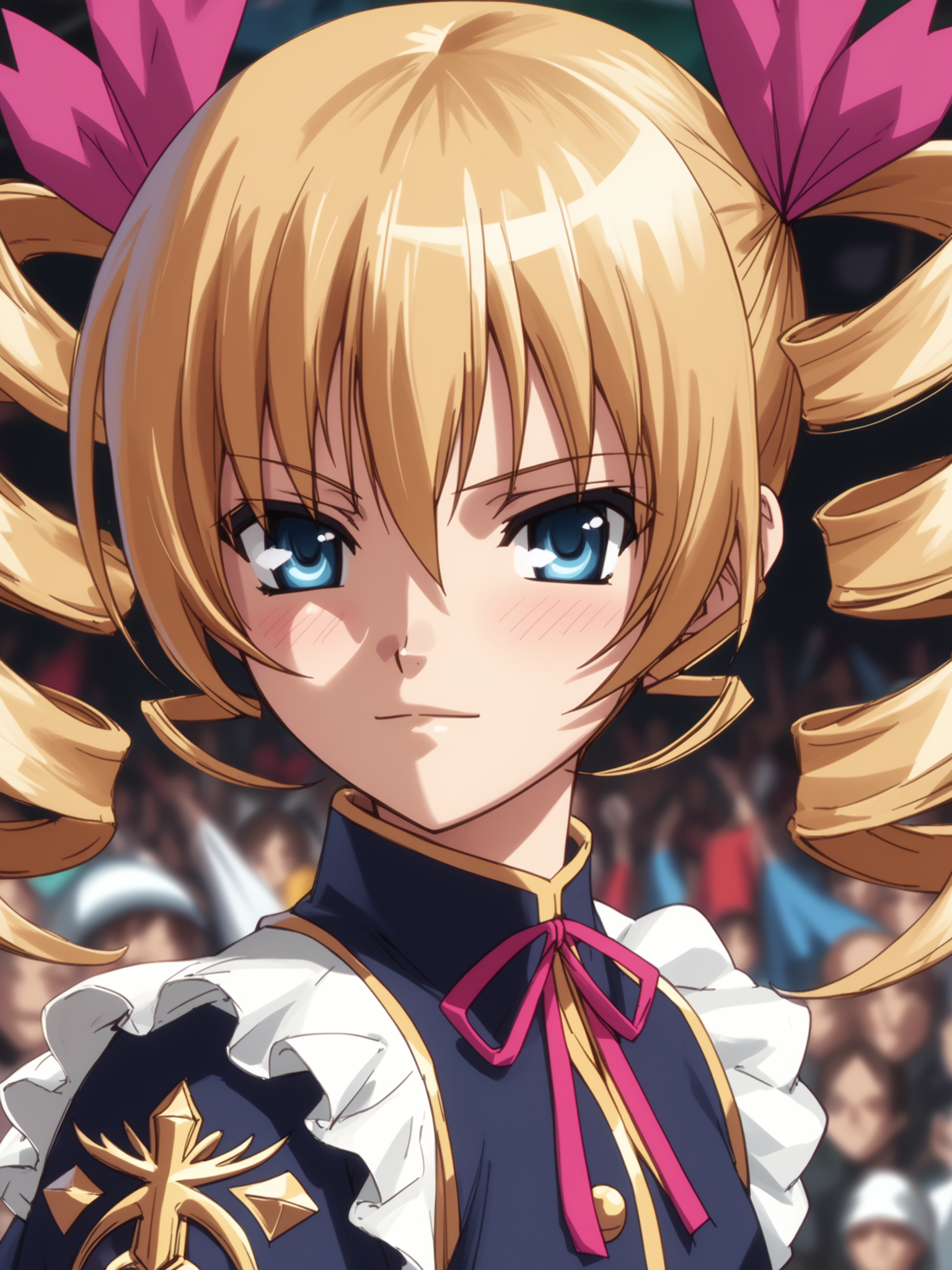 <lora:happy_tentacle-sousou-v0.4-000010:1>, ht_sousou, twin drills, hair ribbon, outdoors, stage, sky, crowd, audience, idol, idol clothes, frills , (close-up:0.7), 1girl, (petite:1.2), solo focus, blush, (looking at viewer:1.1), , (depth of field:0.8), , [(realistic, photorealistic:1.3):(realistic:1.3):22], [(3d:1.2)::10], <lora:LUUNA's Lunas-NijiJourney-SDXL-B2:0.75>, nijijourney, <lora:prgfrg23's Counterfeit-V3.0 Style SDXL_LoRA_Pony Diffusion V6 XL:0.3> <lora:Shed_The_Skin's StS_age_slider_v1_initial_release:-1.2>, score_9, score_8_up, score_7_up, score_6_up, score_5_up, score_4_up,