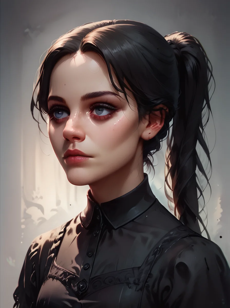 score_9, score_8_up, score_7_up, <lora:Wednesday_v2:0.8>,
wednesday,1girl,solo,ponytail,portrait,upper body