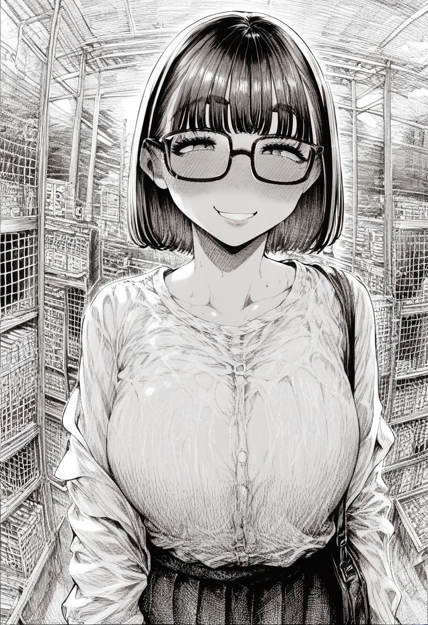 score_9, Score_8_up, Score_7,detailed,
, <lora:Hirune_style:1>,hirune style, blush, medium chest, curvy,glasses,medium hair,smug smile