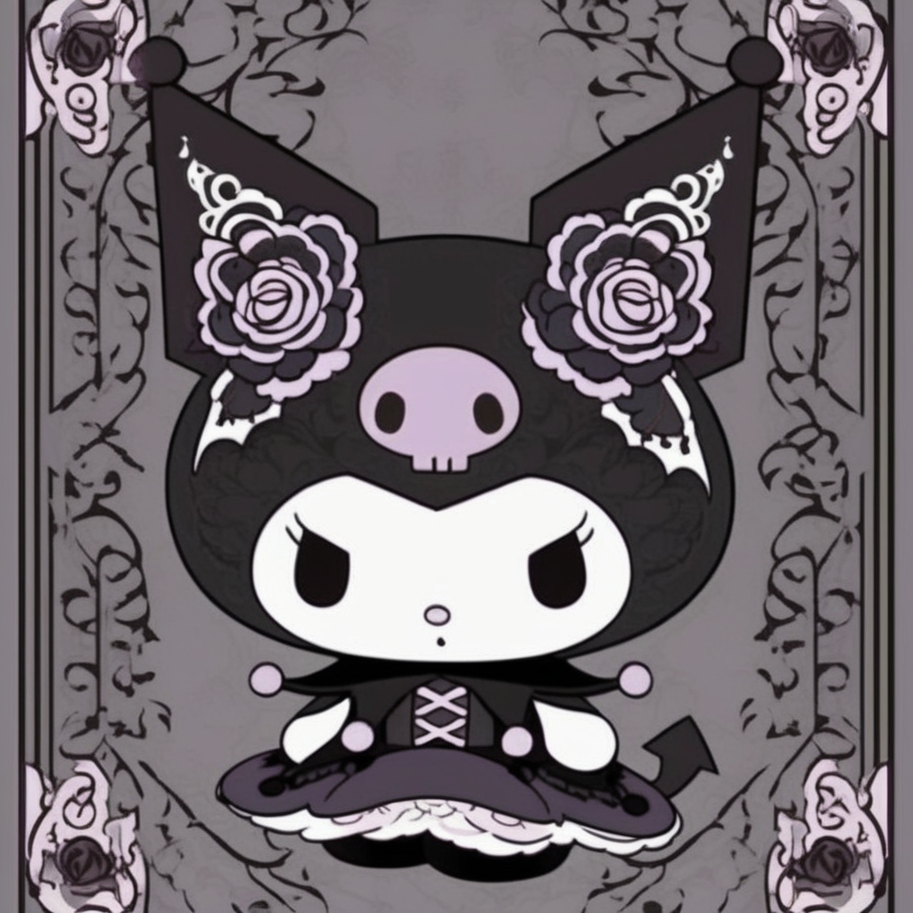 Gothic style Kuromi,  <lora:kuromi:1> kuromix . Dark, mysterious, haunting, dramatic, ornate, detailed