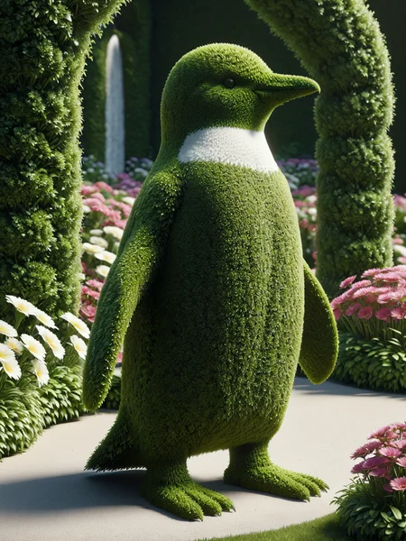 mad-hecke penguin, flower garden in background <lora:Hedge_Row_SDXL:1.0>, (masterpiece:1.2), best quality, (hyperdetailed, highest detailed:1.2), high resolution textures