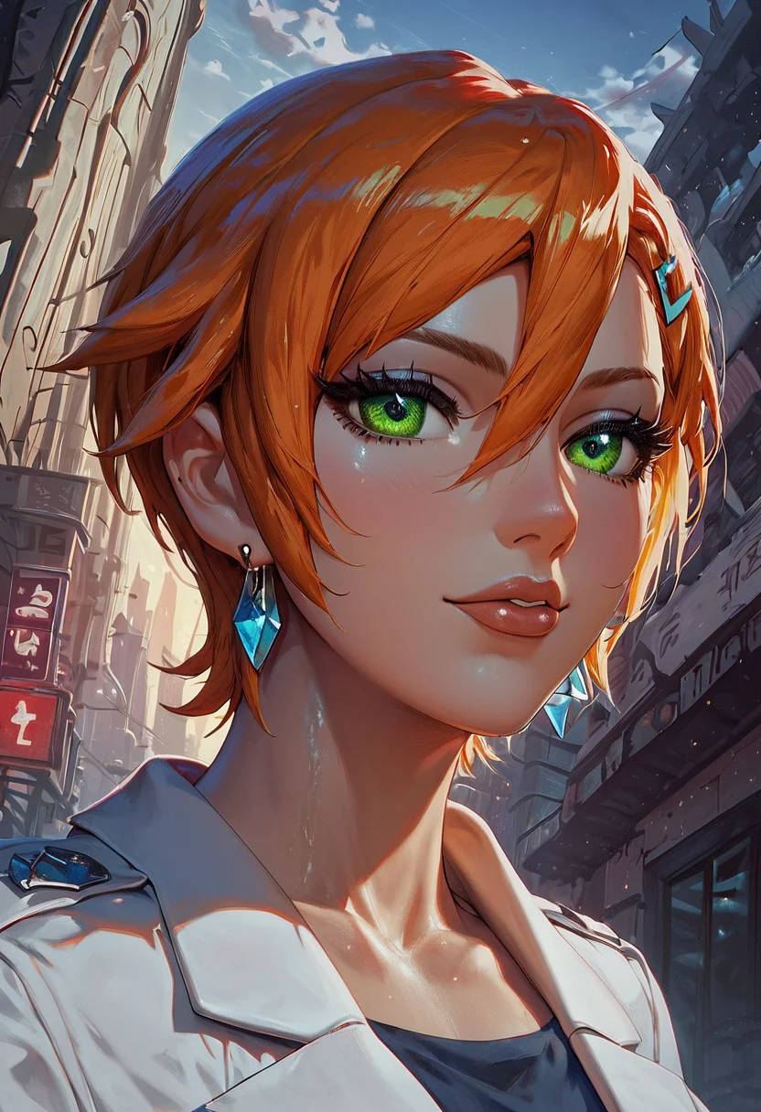 score_9, score_8_up, score_7_up, score_6_up, BREAK source_anime, HDA_LookingThroughOwnLegsXL
1girl, lynway_pony <lora:checkpoint-e36_s396:0.85>, ffuturegwenxl, 1girl, solo, short hair, green eyes, earrings,orange hair, multicolored hair, gradient hair, hairclip, dark atmosphere, office suit, BREAK
night, neon, city, goregous woman, very aesthetic, ultra detailed, intricate details, beautiful face, detailed eyes, beautiful eyes, detailed background, faceless male,