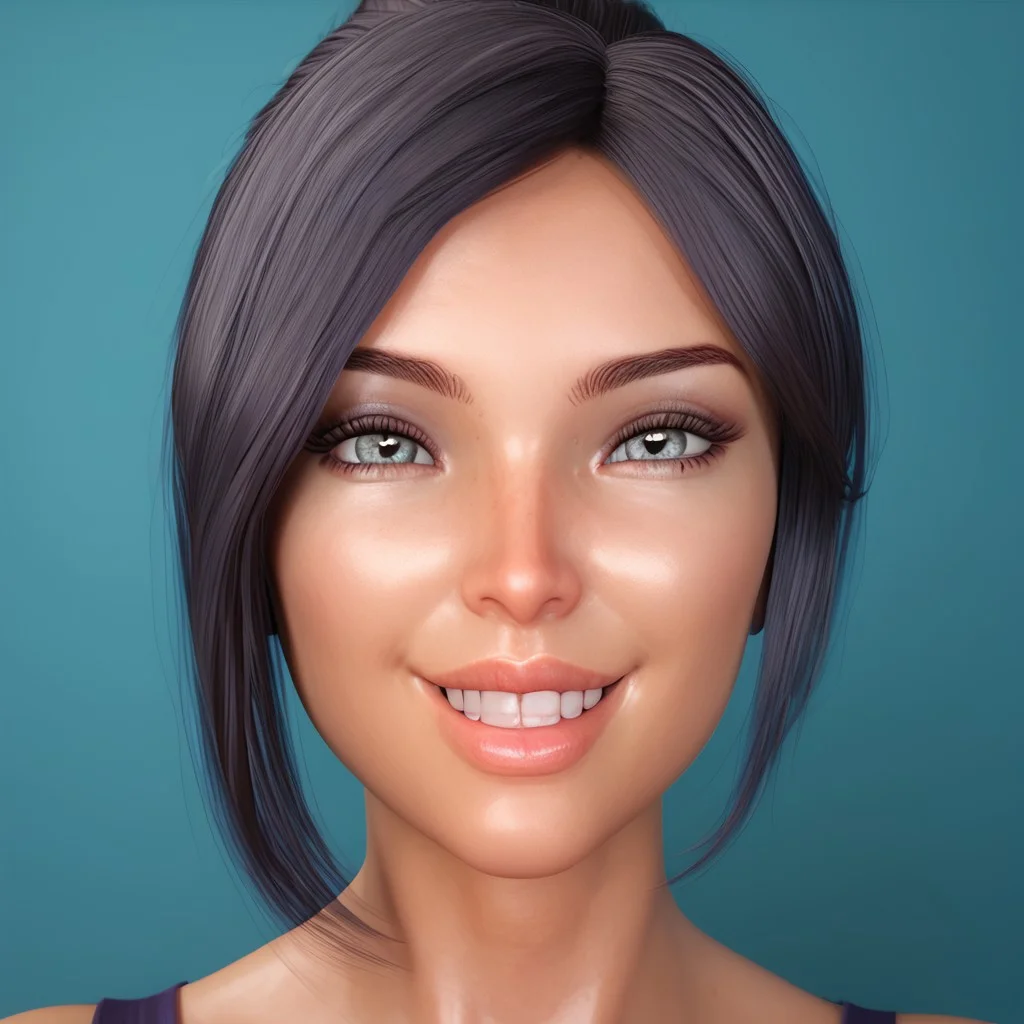 easynegative, masterpiece,best quality, highly detailed, score_9, score_8_up, score_7_up, score_6_up,
1 girl, solo, black hair, grey eyes, Kumiko, beautiful girl, sexy body, slender waist, slender body, hourglass figure, shiny look, narrow waist, athletic, sexy body.
happy face, smiling, face focus, close up of face. Cyan background.