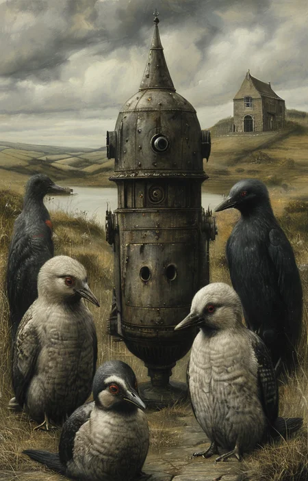 masterpiece,best quality,<lora:tbh163-sdxl:0.9>,illustration,style of Mike Worrall, animals