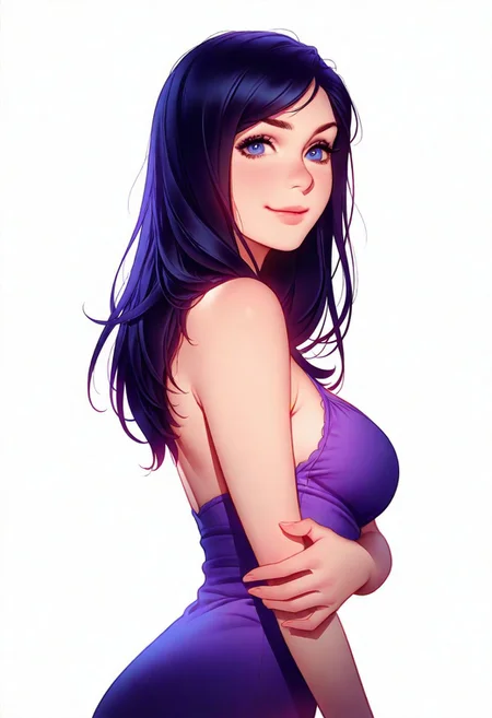 1girl, caitlyn(League of legends), detailed blue eyes, thin lips, medium breast, looking at viewer, smiling,
white and purple dress,
artist : tsuaii,
(((white background))),
masterpiece, best quality, very aesthetic,