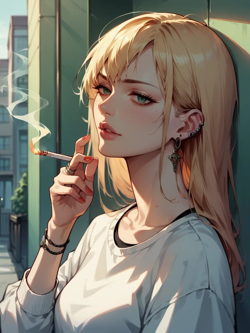 score_9, score_8_up, score_7_up, score_6_up, score_5_up,  <lora:sm0k3XLP:0.8> sm0k3, holding cigarette, 1girl,