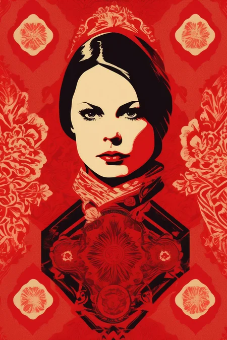 <lora:Shepard Fairey Style:1>Shepard Fairey Style - red background illustration no portrait only pattern style shepard fairey