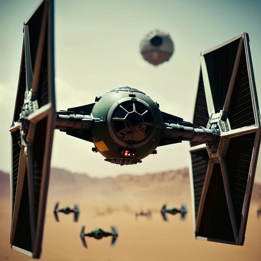 cinematic film still of <lora:star wars style v2:0.2>
<lora:detailed:0.4> detailed
<lora:perfection style:0.4> perfect
<lora:Chiaroscuro Lighting Style:0.2>
<lora:TIE fighter:0.9>
TIE fighter a star wars tie fighter flying over a desert,cloud,military,no humans,robot,mecha,flying,science fiction,military vehicle,battle,explosion,spacecraft , star wars style, battle, laser beam from tie fighter, green weapon, burstfir, shallow depth of field, vignette, highly detailed, high budget, bokeh, cinemascope, moody, epic, gorgeous, film grain, grainy