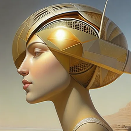 <lyco:Peter_Gric:1.0> A Highly detailed creative Painting of a woman who is creatively thinking of metaphysical ideas.  by Peter Gric