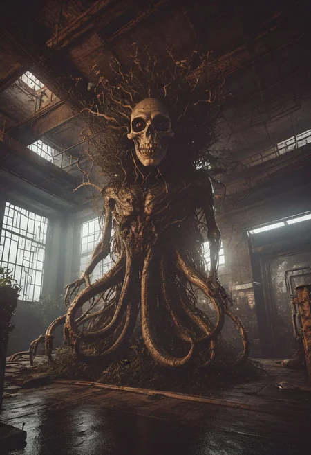 (horror Life form, body snatcher, multiple mouthed creature of darkness, and somehow there's an angelic face:1.4), (Life in an incubator, plants growing alongside human flesh, ants in hair, dirt bed), long-shot, far-off, very-person octane, 8k, 8mm depth of focus, (low perspective:1.6), high-end scattering colors. 8k, Cinematic Render, (Professional Face:1.1) Fantastical mood, Unreal engines inside a frame after with many dead  blood on them, With, photoshop in order for artstation, cinematic and Cinema, Dark kimura artstyle on render hyper-out characters on floors UHD lifelike, 4k hyperdetailed, octane cinema4k render and skin frame cyberpunk, hypermaximalist, directed by Reilerealistic 8k render photorealistic level quality perfect resolution, 8k texture, volumetric hazy dark fantasy digital composition art, cinema National Geo coherency, CGSociety   sharp focus ambient, post processing Wires glitchcore texture, intricate
<lora:MercuryXL:0.3> <lora:DrippingXL:0.3>