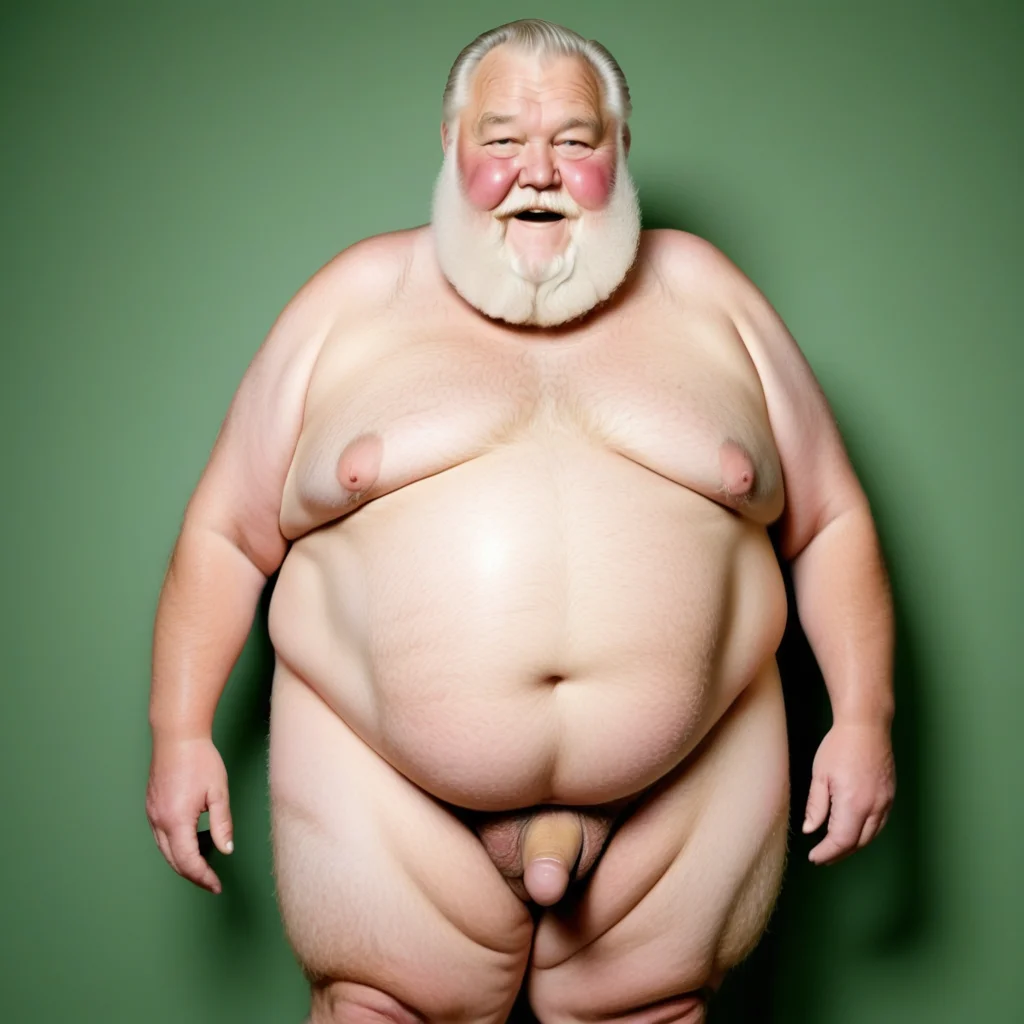 obese bearded grandpa, nude, penis