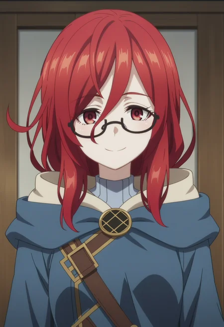 score_9, score_8_up, score_7_up, source_anime,
BREAK
1girl, solo, anime screencap, anime coloring,
<lora:shiSophiaV1:0.9>,
shitaliablack, long hair, red eyes, hair between eyes, red hair,
pale skin, semi-rimless eyewear, glasses
blue robe, blue cloak, blue hood, long sleeves,
looking at viewer, smile,
