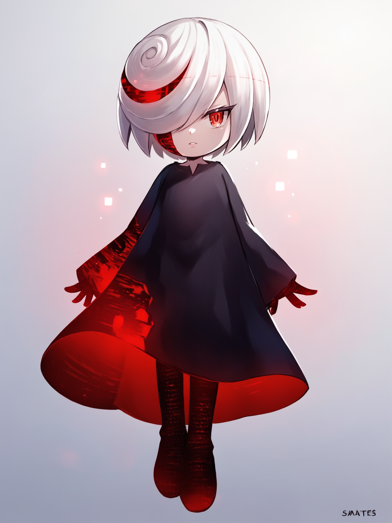 score_9, score_8_up, score_7_up, score_6_up, score_5_up, score_4_up, source_anime, <lora:Perfect Hands:1> Perfect Hands, <lora:PerfectEyesXL:1> perfecteyes, BREAK
1girl, solo, looking at viewer,  <lora:Sage:0.8> sage \(sonic\), short hair, hair over one eye, white hair, little girl, badsage, red eyes, black dress,
