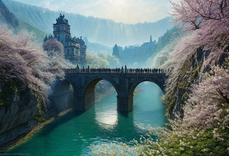 towers ringed in mist, sunrays, mixed media, surrealism, fantasy, great lighting, A surreal landscape highly detailed, extremely high-resolution details, appears trapped in an optical illusion of reflections and refractions, colorful, Spring, cherry blossoms in the wind, spring blooms, (Zhangjiajie mountains:1.2), (Vienna in contemporary Austria, baroque architecture, European architecture:1.15), (stone arch bridges:1.05), winding rivers extending to the horizon, professional photography, natural lighting, volumetric lighting maximalist. vivid, vibrant colors, intricately detailed, (psychedelic colors, psychedelic colors:1.15), complex, elegant, expansive, fantastical, film photography style, medium grain, cmnt
(8k uhd:1,4)
<lora:add-detail-xl:1>
<lora:Dynamic Poses:1>