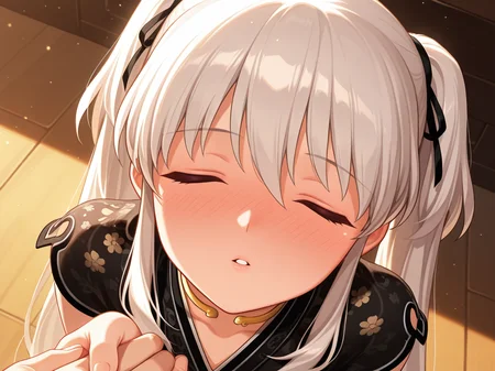 1girl,solo,with a golden hue,dutch angle,full-face blush,<lora:IL_Nao Mariota Pryderi_epoch_20:0.6>,mb_nao,nao/(mabinogi/),china dress,looking at viewer,close-up of face,from above,backlighting,light particles,parted lips,full-face blush,incoming kiss,partially transparent clothing,closed eyes,guiding hand,pov hands,, masterpiece,best quality,amazing quality,very aesthetic,absurdres,