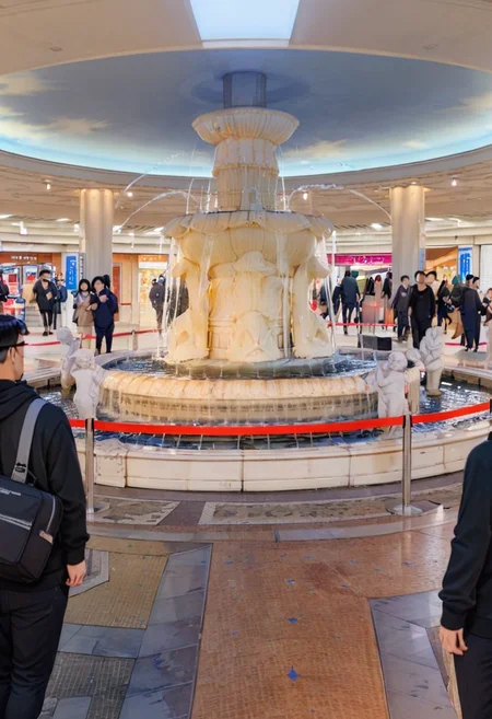 masterpiece, best quality, very aesthetic, absurdres,
1girl, solo, glasses, black hair, long hair, black hoodie, black bag, pants, smile, looking at another, solo focus,
izuminohiroba, real world location, scenery, sky, multiple boys, 6+boys, cloud, vanishing point, multiple girls, fountain, ceiling, tile floor
<lora:izuminohiroba_SDXL_V1:1>