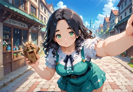 IllusP0s, PonyScores7, source_anime, ah1, IllustriousQual, interesting, exciting, spectacular, wonderful, 
BREAK <lora:xl_more_art-full_v1:0.2>, <lora:aesthetic_anime_v1s:0.2>, <lora:EpicF4nta5yXL:0.2>, <lora:detailxl:0.2>, detailxl, <lora:Fant5yP0ny:0.2>, amazing quality, best aesthetic, absurdres, illustration, Volumetric_Lighting, ultra-detailed, very aesthetic, intricate details, best_quality
BREAK ((A woman manipulates a set of intricately carved wooden puppets, causing them to move with lifelike precision, The puppets engage in a mock battle, mirroring the movements of real men fighting elsewhere)),
BREAK Stable_Yogis_PDXL_Positives, AS-Adult, <lora:Complicated fantasy portrait - XL Pony V2.0:0.2>, bad-hands-5, <lora:HDA_Detailer:0.3>, <lora:natsumi_style:0.5>, <lora:by_usakun-pony:0.4>, by usakun, <lora:Akina_Bbw_Style_-_PonyXL:0.2>, AkinBw, ((selfie)),
BREAK 1girl, mature female, (curvy), round-chin, caucasian, <lora:ETO_OC_Illustrius:0.5>, eto_oc, skindentation, (plump), thick thighs, wide hips, busty, voluptuous, <lora:venus body PonyXL:0.3>, <lora:shinyskin2:0.2>, glistening skin, HDA_FatGirlXL, 
BREAK ((<lora:Colorful_Triangle_SDXL_v2:0.8>, mad-triangle, colorful, dress)),
BREAK (curly hair), long hair, (black hair:1.4), (parted hair:1.7), messy hair, kinky curls, <lora:hairdetailpxl:0.2>, hairdetailpxl,
BREAK (half green and brown eyes), (colorful eyes), (multicolored eyes), (downturned eyes:1.4), <lora:expressive eyes:0.2>, expressive eyes, <lora:eyedetailpxl:0.2>, eyedetailpxl, <lora:Eyes_High_Definition:0.2>, EyesHD, (round face:1.2), (thick eyebrows:1.3), (plump face), <lora:Round_face:0.2>, lips, 
BREAK ((guilty expression)), <lora:Expressive_H:0.2>, Expressiveh, <lora:Emotional_Anime_Expressions_PonyXL_Concept:0.2>, emotional, <lora:Best_Facial_Expression_LoRA_PONY:0.2>, looking at viewer, <lora:Detailed expressive EXEV style -XL Pony V1.0:0.2>, FaceDetail,
BREAK (((A bright spring morning in Sundsvall, featuring lush green parks and blooming flowers surrounding the historic city hall, Sunlight filters through the trees, casting playful shadows on the cobblestone streets, while the fjord glimmers in the background under a clear blue sky))), <lora:Background Detailer - SDXL:0.8>, 4k, 8k, Ultra HD, Masterpiece, Best quality, Detailed background, <lora:Add_more_details_V2_XLpony:0.4> full_details,