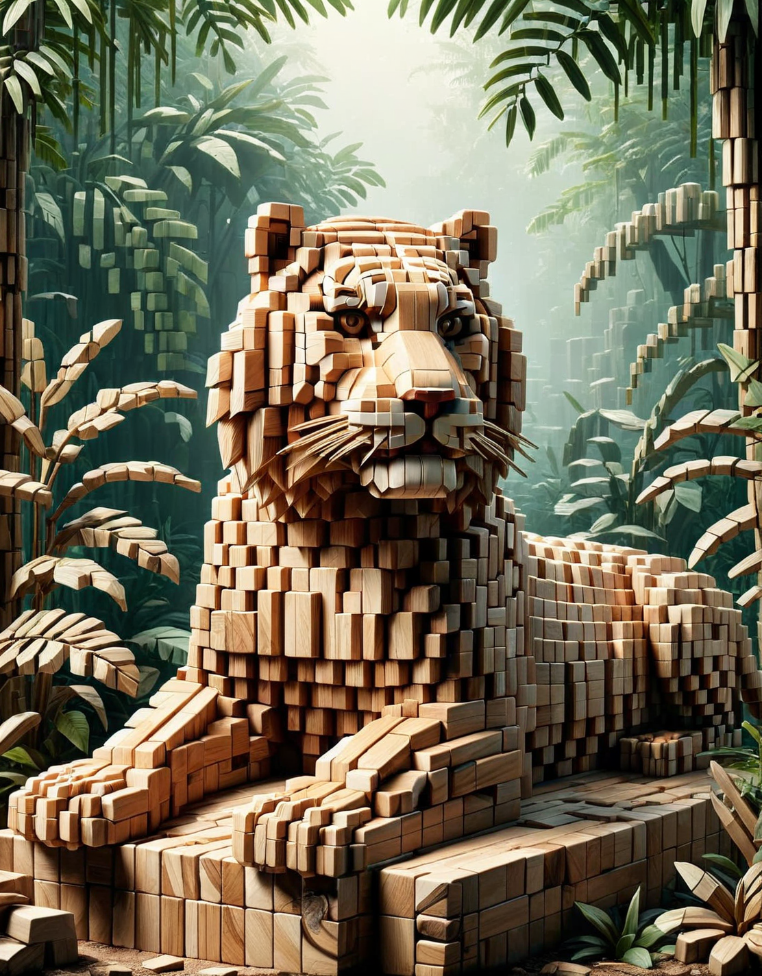 An ais-wdnblcks tiger, resting in the jungle <lora:ais-wdnblcks-sdxl:1>