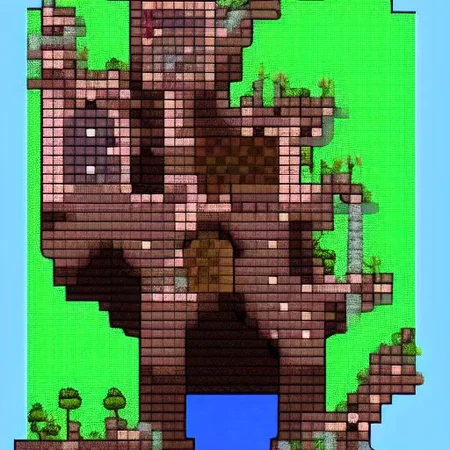 a castle, ultra detailed, terraria-style, pixelated