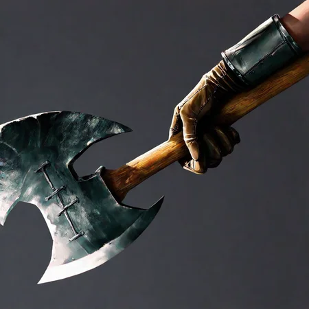 <lora:detailed hand focus style illustriousXL v1:1>
score_9, score_8_up, score_7_up, score_6_up,
detailed edges, detailed image, perfection style, A detailed and A perfect photo of a hand holding a large combat axe with a wooden handle, hand focus, cinematic hand, best hand, better hand, awesome hand, different hand, solo, simple background, 1boy, holding, weapon, holding weapon, armor, no humans, helmet, axe, perfection, different color, perfect color, realistic, realism, detailed background, perfect background, different background, perfect style, perfection style, detailed style, monochrome, black background, holding axe, still life, battle axe, dark, gloves, grey background, brown gloves