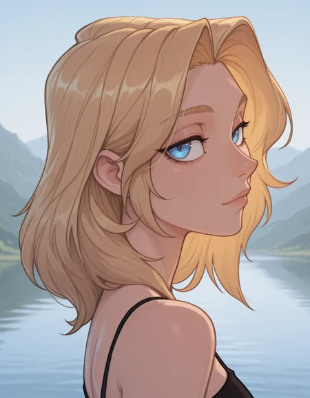 1boy,
B1gd4d,
trap, medium hair, curtained hair, blonde hair, blue eyes,
from side,
lake,
masterpiece <lora:Bigdad:0.6>