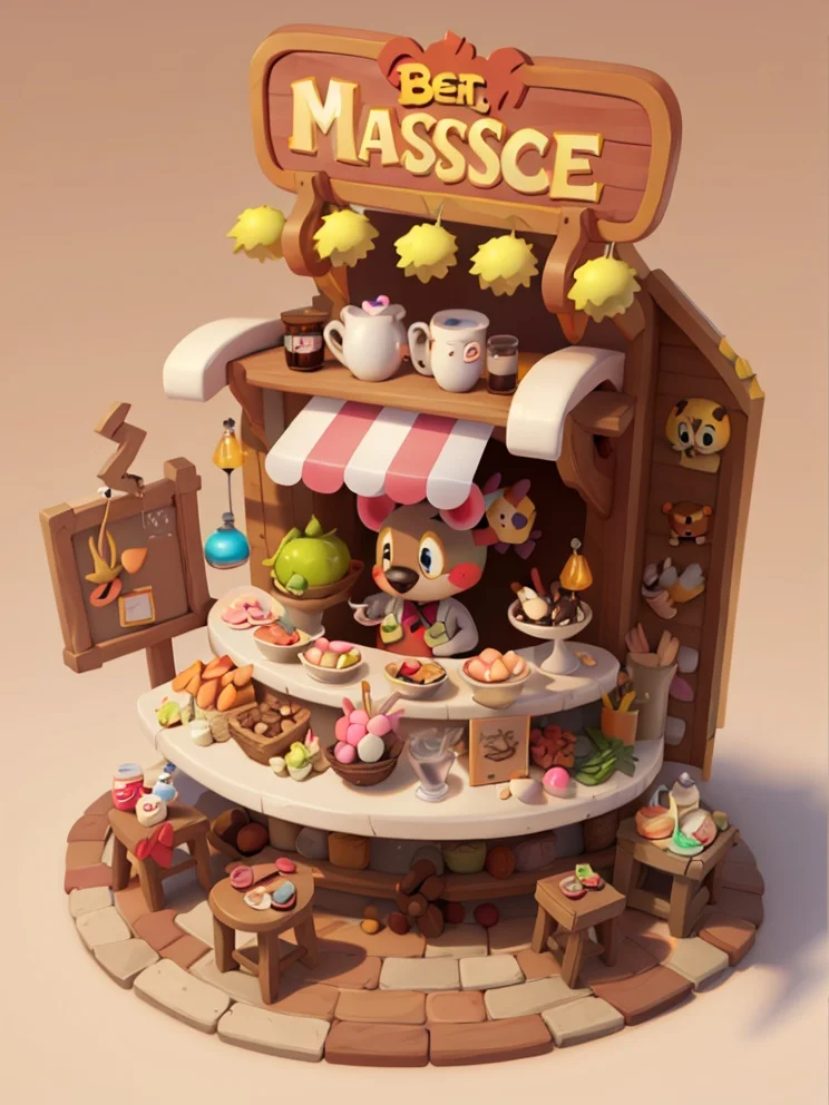 masterpiece,best quality,toon,pixar style,simple design,mini sence, animal crossing,
Mocha and Blush, Waiter/Waitress, <lora:toon:0.8>