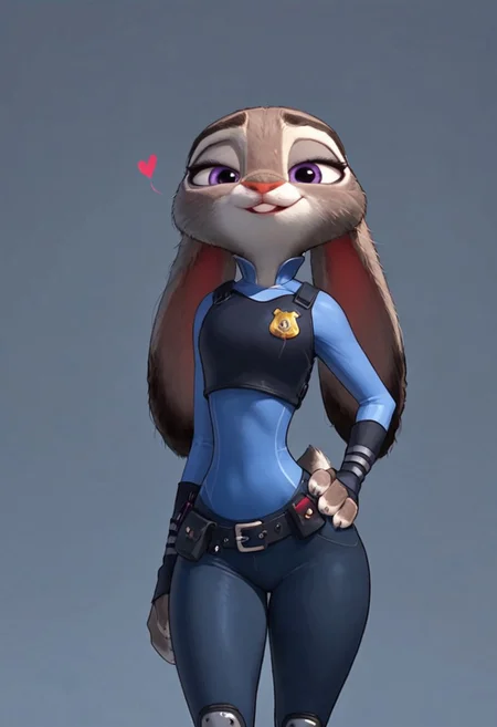 safe_pos, score_9, score_8_up, score_7_up, (Expressiveh:0.8), 
BREAK
(Judy Hopps, Zootopia:1.1),
BREAK
girl 24yo, solo, 1girl, Judyhopps, sexy bunny girl, standing, seductive pose, perfect face, thin waist, focus on furry, uniform, looking at viewer, seductive, bald head, hand on hip