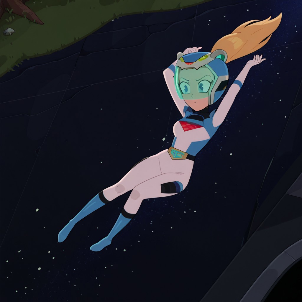 masterpiece,best quality,amazing quality,very aesthetic,absurdres,newest, huge filesize,
highres, absurdres, very aesthetic, high resolution, ultra detailed, perfect details, dynamic angle, Outdoors, bright, sunny
full body, Cenedra, Blonde ponytail, Blue eyes, Gotron bodysuit,Blue Gotron bodysuit, Gotron helmet, Gotron helmet, 1girl,solo