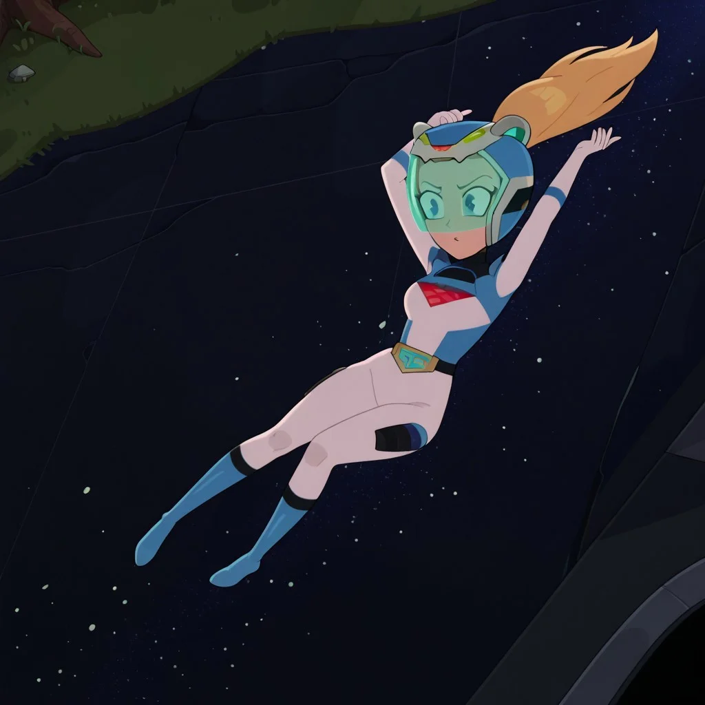 masterpiece,best quality,amazing quality,very aesthetic,absurdres,newest, huge filesize,
highres, absurdres, very aesthetic, high resolution, ultra detailed, perfect details, dynamic angle, Outdoors, bright, sunny
full body, Cenedra, Blonde ponytail, Blue eyes, Gotron bodysuit,Blue Gotron bodysuit, Gotron helmet, Gotron helmet, 1girl,solo