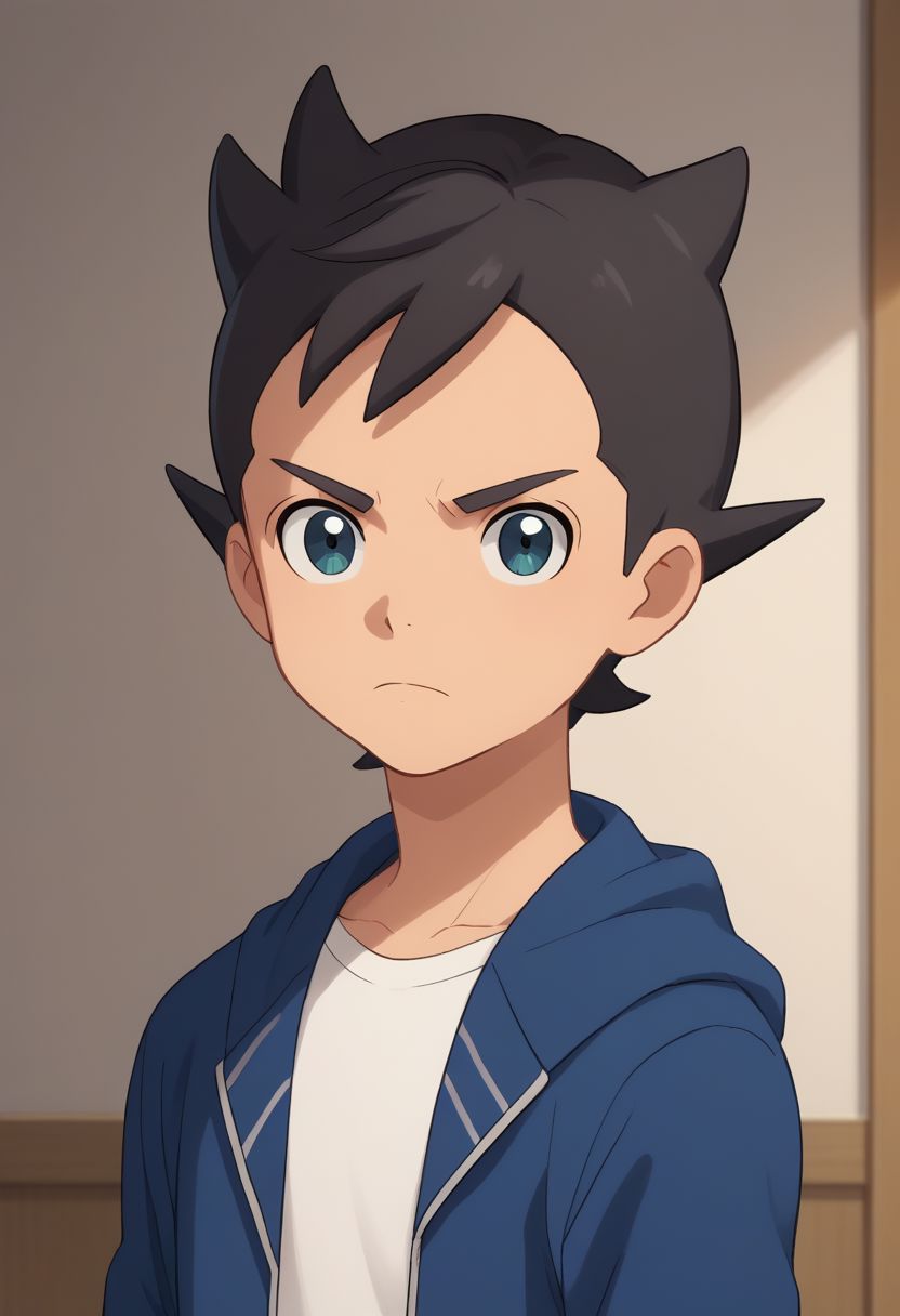 score_9, score_8_up, source_anime, highly detailed, 1boy, solo, male_focus
asuto, 1boy, male focus, solo, blue jacket, shirt, white shirt, closed mouth, black hair,
hoodie, open hoodie, indoors, bangs, looking at viewer, upper body, short hair, frown, eyelashes,