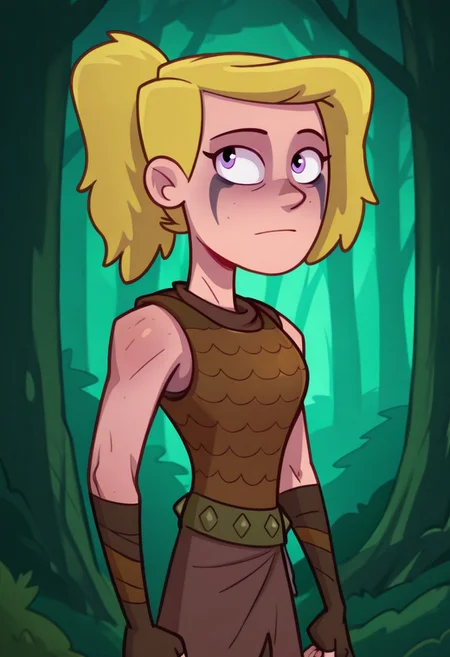 shagfish, CHSashaWay, SaHair Style, BrownT Armour, upper body shot, standing in a forest