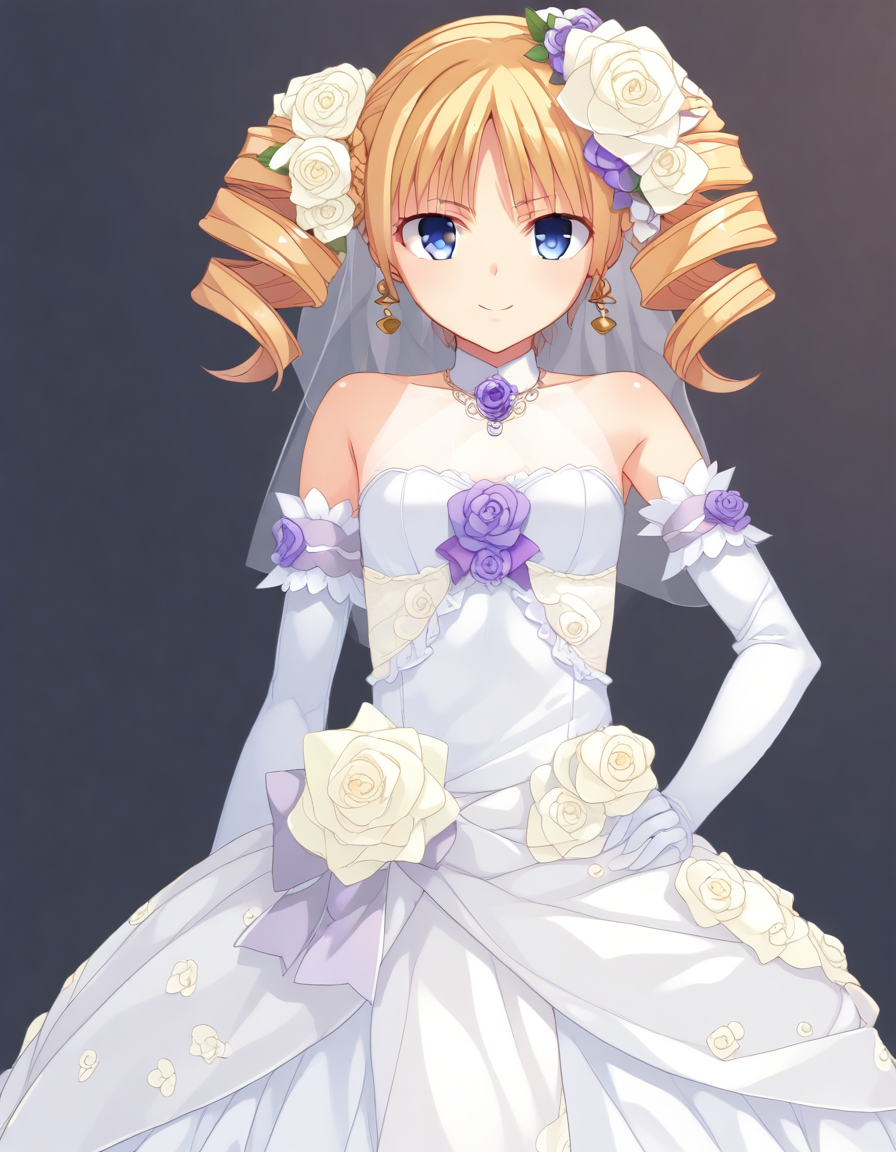 <lora:sousou_XL_pony_bf16_v1:1>1girl, sousou,wedding dress,, BREAK score_9, score_8_up, score_7_up, BREAK source_anime, best quality, masterpiece, uncensored,<lora:sdxl_lightning_4step_lora:1>(clear eyes:1.2),zPDXLpg,rating_explicit,clear eyes,beautful eyes,