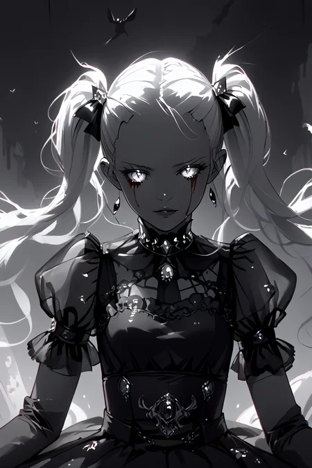 1woman, skinny, skinny legs, sexy, beautiful, white hair, twintails, <lora:HKHorrorPony:1> see through, ectoplasma, hkhorror, masterpiece, best quality, highly detailed, sharp focus, dynamic lighting
<lora:robot_skin_XL_1.0.6:1> Robot Skin, Android Skin, <lora:Bloody tears:1> bloody tears, score_9, score_8_up, score_7_up, score_6_up, score_5_up, score_4_up, <lora:K040790P:0.8> 040790P, woman, 24 years old, <lora:Breast Slider - Pony_alpha1.0_rank4_noxattn_last:0.3>, <lora:GRIM_v1:0.7> greyscale, monochrome, limited palette, horror (theme), eldritch abomination, chaotic, silhouette,