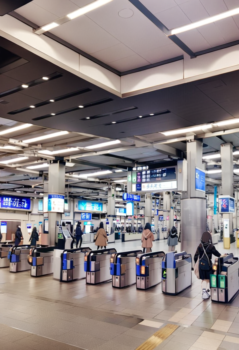 masterpiece, best quality, very aesthetic, absurdres,
umeda3F, automatic ticket gate, scenery, indoors, tiles, ceiling light, tile floor, ceiling
 <lora:umeda_st_3F_SDXL_V1:1>