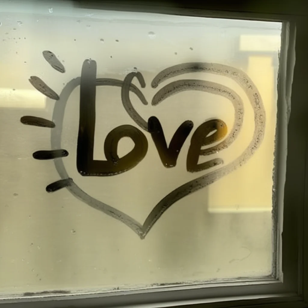 finart text Love , and heart drawing,  window drawing<lora:finart:1>